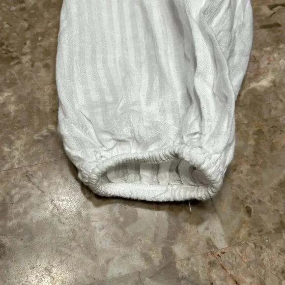 AE,peplum,front tie knot,peasant sleeves top, linen cotton,striped,NWT,striped - Picture 11 of 15